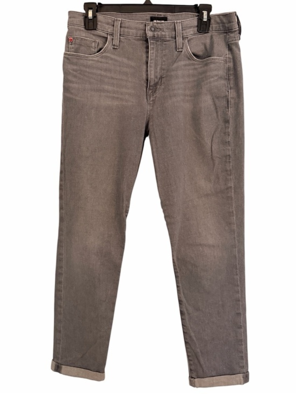 HUDSON JEANS 27 Nico Mid-Rise Super Skinny Cuffed Jeans Gray